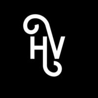 création de logo de lettre hv sur fond noir. concept de logo de lettre initiales créatives hv. conception de lettre hv. conception de lettre hv blanche sur fond noir. hv, hv logo vecteur