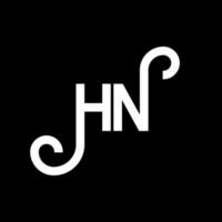 création de logo de lettre hn sur fond noir. concept de logo de lettre initiales créatives hn. conception de lettre hn. hn conception de lettre blanche sur fond noir. hn, hn logo vecteur