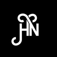 création de logo de lettre hn sur fond noir. concept de logo de lettre initiales créatives hn. conception de lettre hn. hn conception de lettre blanche sur fond noir. hn, hn logo vecteur