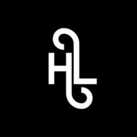 création de logo de lettre hl sur fond noir. concept de logo de lettre initiales créatives hl. conception de lettre hl. hl lettre blanche sur fond noir. hl, logo hl vecteur