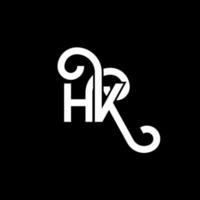 création de logo de lettre hk sur fond noir. hk concept de logo de lettre initiales créatives. conception de lettre hh. conception de lettre hk blanche sur fond noir. hk, hk logo vecteur