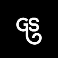 création de logo de lettre gs sur fond noir. concept de logo de lettre initiales créatives gs. aller à la conception de la lettre. conception de lettre gs blanche sur fond noir. gs, logo gs vecteur