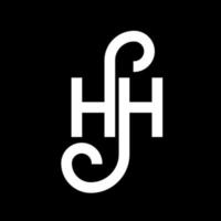 création de logo de lettre hh sur fond noir. hh concept de logo de lettre initiales créatives. conception de lettre hh. hh lettre blanche sur fond noir. hh, hh logo vecteur