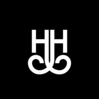 création de logo de lettre hh sur fond noir. hh concept de logo de lettre initiales créatives. conception de lettre hh. hh lettre blanche sur fond noir. hh, hh logo vecteur