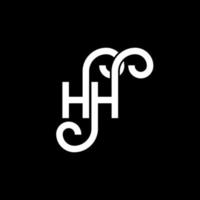 création de logo de lettre hh sur fond noir. hh concept de logo de lettre initiales créatives. conception de lettre hh. hh lettre blanche sur fond noir. hh, hh logo vecteur