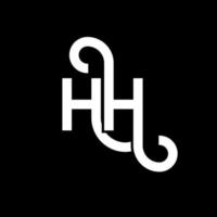 création de logo de lettre hh sur fond noir. hh concept de logo de lettre initiales créatives. conception de lettre hh. hh lettre blanche sur fond noir. hh, hh logo vecteur