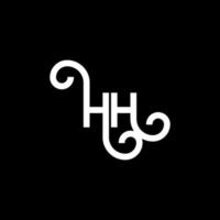 création de logo de lettre hh sur fond noir. hh concept de logo de lettre initiales créatives. conception de lettre hh. hh lettre blanche sur fond noir. hh, hh logo vecteur