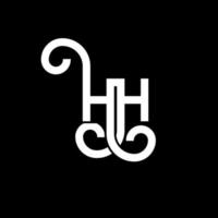 création de logo de lettre hh sur fond noir. hh concept de logo de lettre initiales créatives. conception de lettre hh. hh lettre blanche sur fond noir. hh, hh logo vecteur