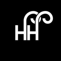 création de logo de lettre hh sur fond noir. hh concept de logo de lettre initiales créatives. conception de lettre hh. hh lettre blanche sur fond noir. hh, hh logo vecteur