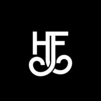 création de logo de lettre hf sur fond noir. concept de logo de lettre initiales créatives hf. conception de lettre hf. conception de lettre hf blanche sur fond noir. hf, logo hf vecteur