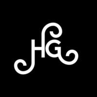 création de logo de lettre hg sur fond noir. hg concept de logo de lettre initiales créatives. conception de lettre hg. hg lettre blanche sur fond noir. hg, hg logo vecteur