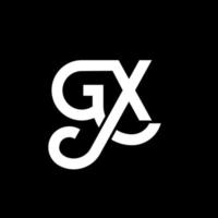 création de logo de lettre gx sur fond noir. concept de logo de lettre initiales créatives gx. conception de lettre gx. conception de lettre blanche gx sur fond noir. gx, logo gx vecteur