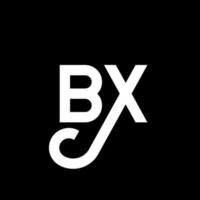 création de logo de lettre bx sur fond noir. concept de logo de lettre initiales créatives bx. conception de lettre bx. bx lettre blanche sur fond noir. bx, logo bx vecteur