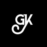 création de logo de lettre gk sur fond noir. concept de logo de lettre initiales créatives gk. conception de lettre gk. conception de lettre blanche gk sur fond noir. gk, logo gk vecteur