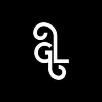 création de logo de lettre gl sur fond noir. concept de logo de lettre initiales créatives gl. conception de lettre gl. gl conception de lettre blanche sur fond noir. gl, gl logo vecteur