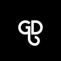 création de logo de lettre gd sur fond noir. concept de logo de lettre initiales créatives gd. conception de lettre gd. conception de lettre gd blanc sur fond noir. dieu, logo dieu vecteur