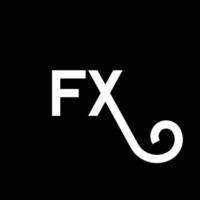 création de logo de lettre fx sur fond noir. fx creative initiales lettre logo concept. conception de lettre fx. fx conception de lettre blanche sur fond noir. effet, logo effet vecteur