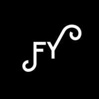 création de logo de lettre fy sur fond noir. concept de logo de lettre initiales créatives fy. conception de lettre fy. conception de lettre blanche fy sur fond noir. fy, fy logo vecteur