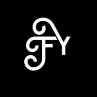 création de logo de lettre fy sur fond noir. concept de logo de lettre initiales créatives fy. conception de lettre fy. conception de lettre blanche fy sur fond noir. fy, fy logo vecteur