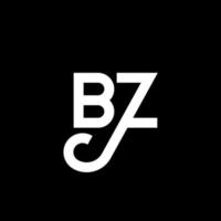 création de logo de lettre bz sur fond noir. concept de logo de lettre initiales créatives bz. conception de lettre bz. bz lettre blanche sur fond noir. bz, logo bz vecteur