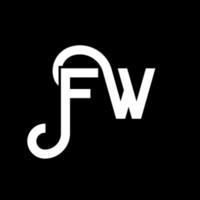 création de logo de lettre fw sur fond noir. fw concept de logo de lettre initiales créatives. conception de lettre fw. fw conception de lettre blanche sur fond noir. fw, logo fw vecteur