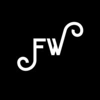 création de logo de lettre fw sur fond noir. fw concept de logo de lettre initiales créatives. conception de lettre fw. fw conception de lettre blanche sur fond noir. fw, logo fw vecteur