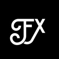 création de logo de lettre fx sur fond noir. fx creative initiales lettre logo concept. conception de lettre fx. fx conception de lettre blanche sur fond noir. effet, logo effet vecteur