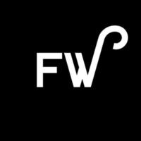 création de logo de lettre fw sur fond noir. fw concept de logo de lettre initiales créatives. conception de lettre fw. fw conception de lettre blanche sur fond noir. fw, logo fw vecteur