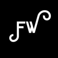 création de logo de lettre fw sur fond noir. fw concept de logo de lettre initiales créatives. conception de lettre fw. fw conception de lettre blanche sur fond noir. fw, logo fw vecteur