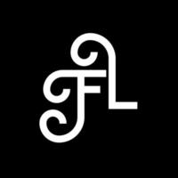 création de logo de lettre fl sur fond noir. concept de logo de lettre initiales créatives fl. conception de lettre fl. conception de lettre fl blanc sur fond noir. fl, logo fl vecteur