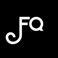 création de logo de lettre fq sur fond noir. concept de logo de lettre initiales créatives fq. conception de lettre fq. fq lettre blanche sur fond noir. fq, logo fq vecteur