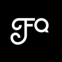 création de logo de lettre fq sur fond noir. concept de logo de lettre initiales créatives fq. conception de lettre fq. fq lettre blanche sur fond noir. fq, logo fq vecteur