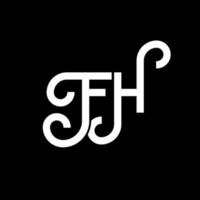 création de logo de lettre fh sur fond noir. concept de logo de lettre initiales créatives fh. conception de lettre fh. fh lettre blanche sur fond noir. fh, logo fh vecteur