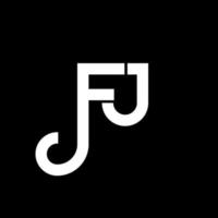 création de logo de lettre fj sur fond noir. fj creative initiales lettre logo concept. conception de lettre fj. fj lettre blanche sur fond noir. fj, logo fj vecteur