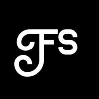 création de logo de lettre fs sur fond noir. concept de logo de lettre initiales créatives fs. conception de lettre fs. conception de lettre fs blanche sur fond noir. fs, logo fs vecteur