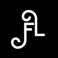 création de logo de lettre fl sur fond noir. concept de logo de lettre initiales créatives fl. conception de lettre fl. conception de lettre fl blanc sur fond noir. fl, logo fl vecteur