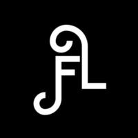 création de logo de lettre fl sur fond noir. concept de logo de lettre initiales créatives fl. conception de lettre fl. conception de lettre fl blanc sur fond noir. fl, logo fl vecteur