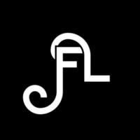 création de logo de lettre fl sur fond noir. concept de logo de lettre initiales créatives fl. conception de lettre fl. conception de lettre fl blanc sur fond noir. fl, logo fl vecteur