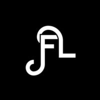 création de logo de lettre fl sur fond noir. concept de logo de lettre initiales créatives fl. conception de lettre fl. conception de lettre fl blanc sur fond noir. fl, logo fl vecteur