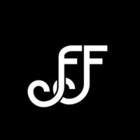 création de logo de lettre ff sur fond noir. ff concept de logo de lettre initiales créatives. conception de lettre ff. ff lettre blanche sur fond noir. ff, ff logo vecteur