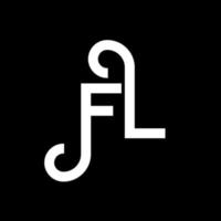 création de logo de lettre fl sur fond noir. concept de logo de lettre initiales créatives fl. conception de lettre fl. conception de lettre fl blanc sur fond noir. fl, logo fl vecteur