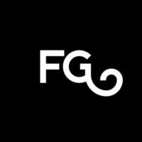 création de logo de lettre fg sur fond noir. fg creative initiales lettre logo concept. conception de lettre fg. fg lettre blanche sur fond noir. fg, logo fg vecteur