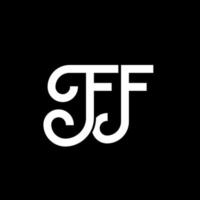 création de logo de lettre ff sur fond noir. ff concept de logo de lettre initiales créatives. conception de lettre ff. ff lettre blanche sur fond noir. ff, ff logo vecteur