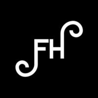 création de logo de lettre fh sur fond noir. concept de logo de lettre initiales créatives fh. conception de lettre fh. fh lettre blanche sur fond noir. fh, logo fh vecteur