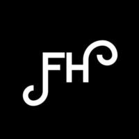 création de logo de lettre fh sur fond noir. concept de logo de lettre initiales créatives fh. conception de lettre fh. fh lettre blanche sur fond noir. fh, logo fh vecteur