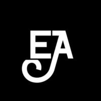 création de logo de lettre ea sur fond noir. concept de logo de lettre initiales créatives ea. conception de lettre ea. ea lettre blanche sur fond noir. logo ea, ea vecteur