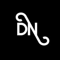 création de logo de lettre dn sur fond noir. concept de logo de lettre initiales créatives dn. conception de lettre dn. conception de lettre blanche dn sur fond noir. dn, dn logo vecteur