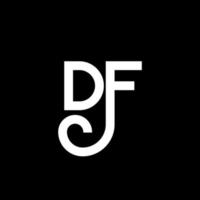 création de logo de lettre df sur fond noir. concept de logo de lettre initiales créatives df. conception de lettre df. df conception de lettre blanche sur fond noir. df, df logo vecteur