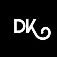 création de logo de lettre dk sur fond noir. concept de logo de lettre initiales créatives dk. conception de lettre dk. dk conception de lettre blanche sur fond noir. dk, dk logo vecteur