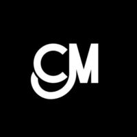 création de logo de lettre cm sur fond noir. cm concept de logo de lettre initiales créatives. conception de lettre cm. cm lettre blanche sur fond noir. cm, logo cm vecteur